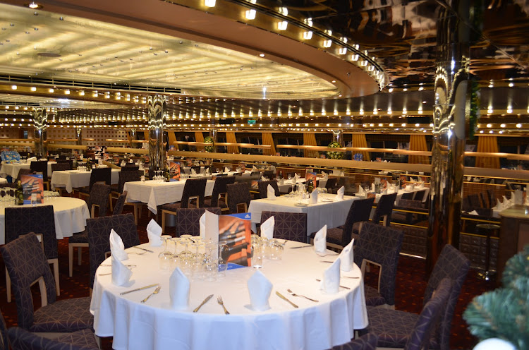 The Andularia Restaurant stretches along the whole of Costa Diadema's deck 3.