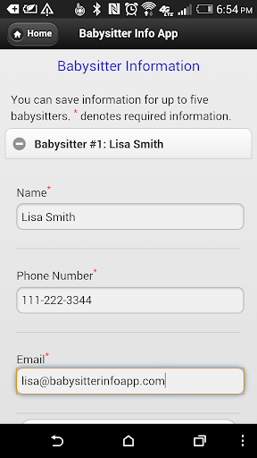 【免費生活App】Babysitter Info App-APP點子