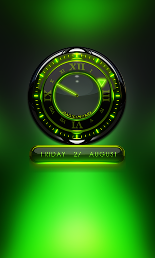 【免費生活App】Green Glow Magic Clock Widget-APP點子