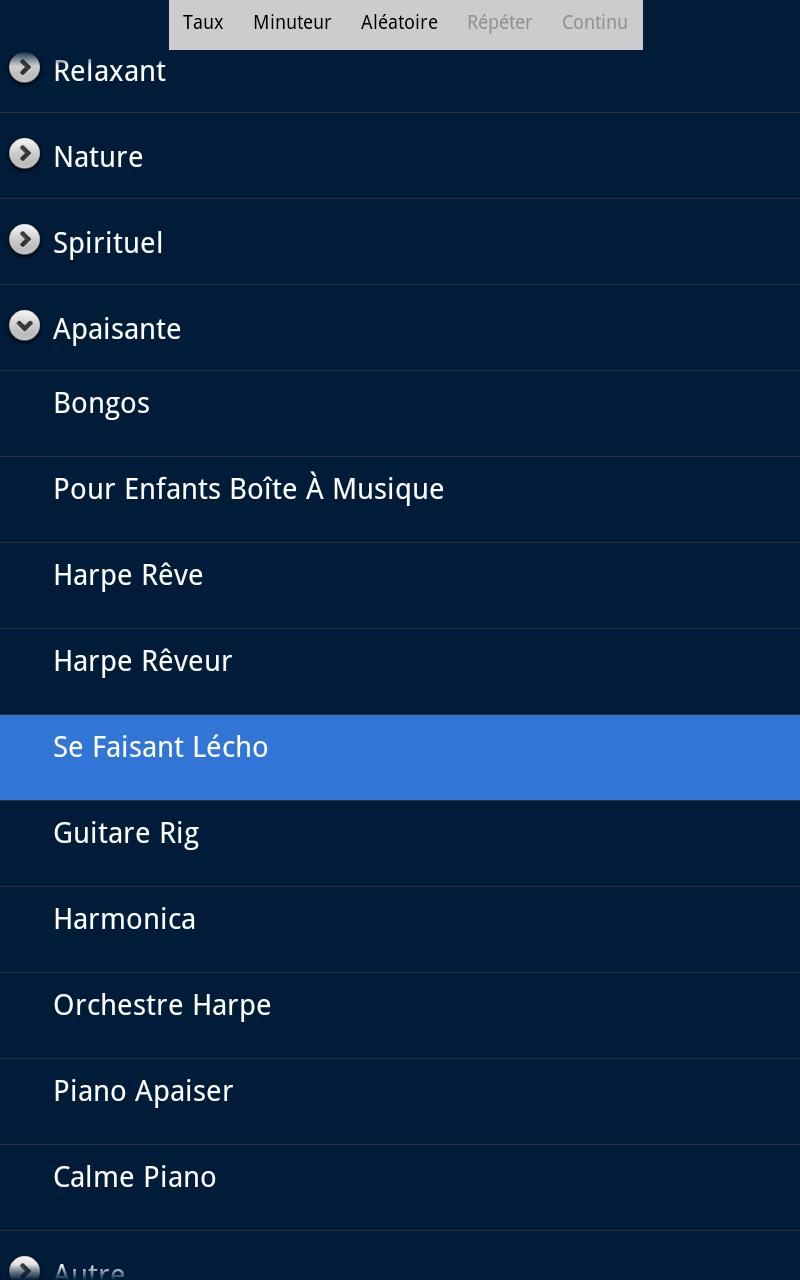Android application Relaxing Sounds screenshort