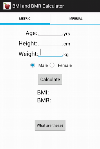 BMI and BMR calculator