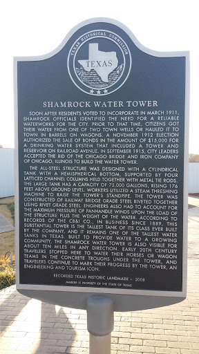 Shamrock Water Tower Marker 