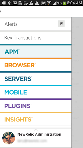 New Relic Android app