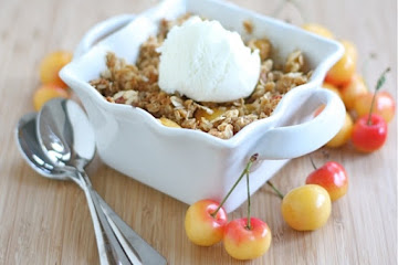 Cherry Rhubarb Crisp