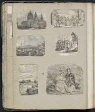 Albumblad met diverse voorstellingen