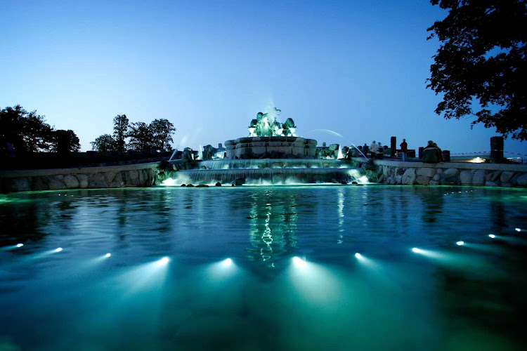 Gefion Fountain, on the waterfront in Copenhagen, features animal figurines being driven by the legendary Norse goddess, Gefjun.