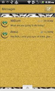 GO SMS THEME/GoldTiger4U Screenshots 0