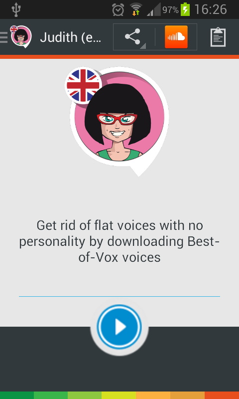Android application Judith TTS voice (English) screenshort