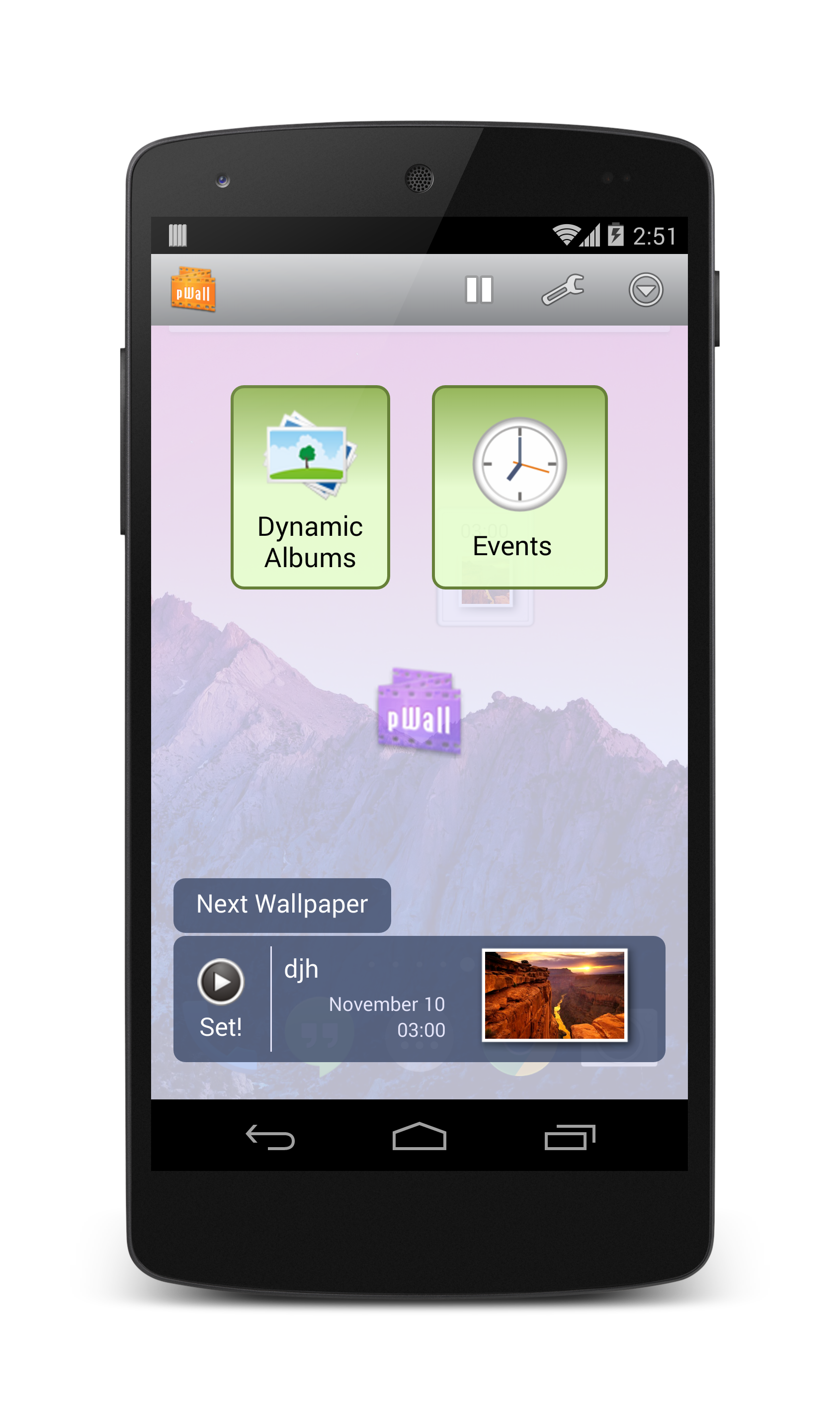 Android application Own Photos 2 Wallpaper Changer screenshort