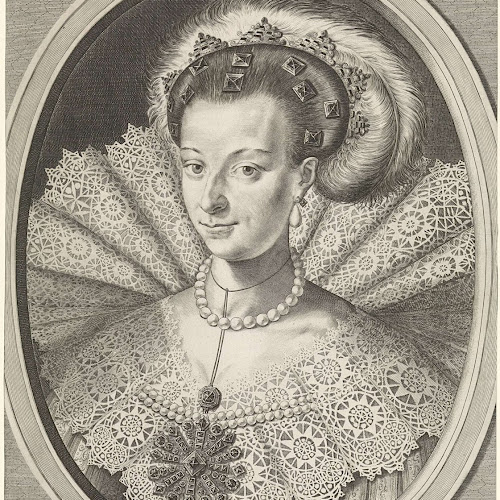 Portret van Maria Eleonora, Koningin van Zweden, Hendrick Hondius (I), naar Jacob Hoefnagel