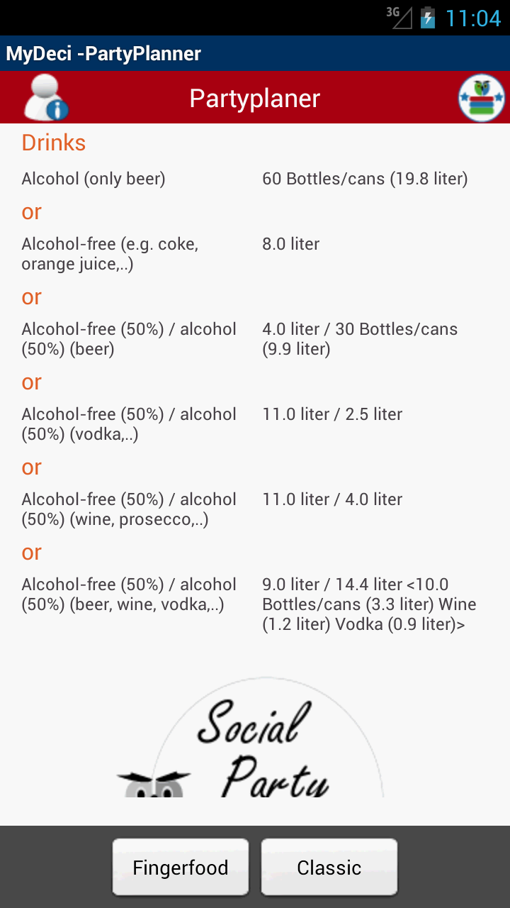 MyDeci - PartyPlaner Screen 3