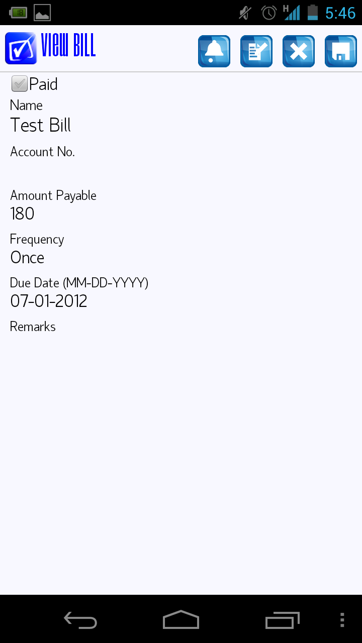 Bills Tracker and Reminder Pro Screen 3