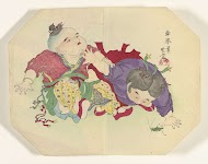 Twee kinderen kijkend naar sprinkhaan