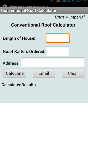 Conventional Roof Calculator