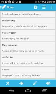 Notepad notes in categories