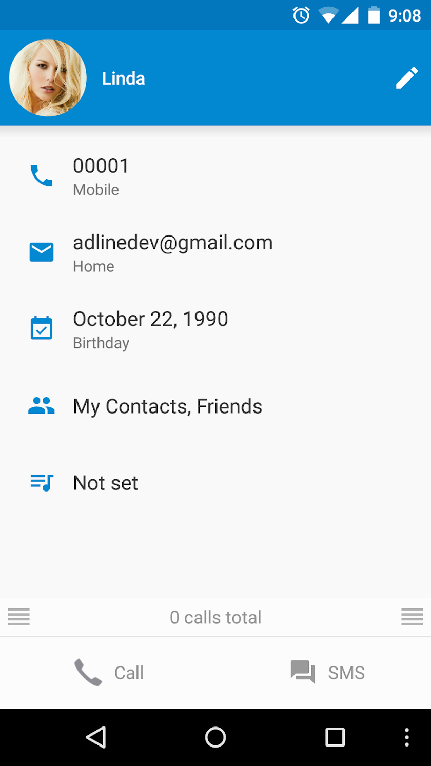 ExDialer Marshmallow Theme Screen 3