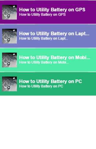 how to utility battery