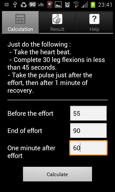 Ruffier Dickson Cardiotest Screen 2