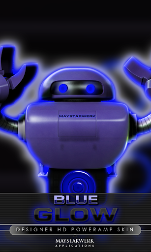 poweramp skin glow blue