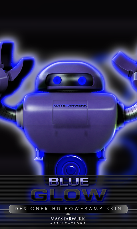 poweramp skin glow blue Screen 1