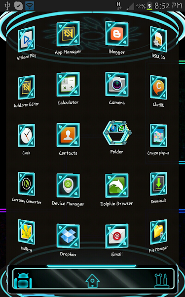 Next Launcher Tron 3D Theme v1.0