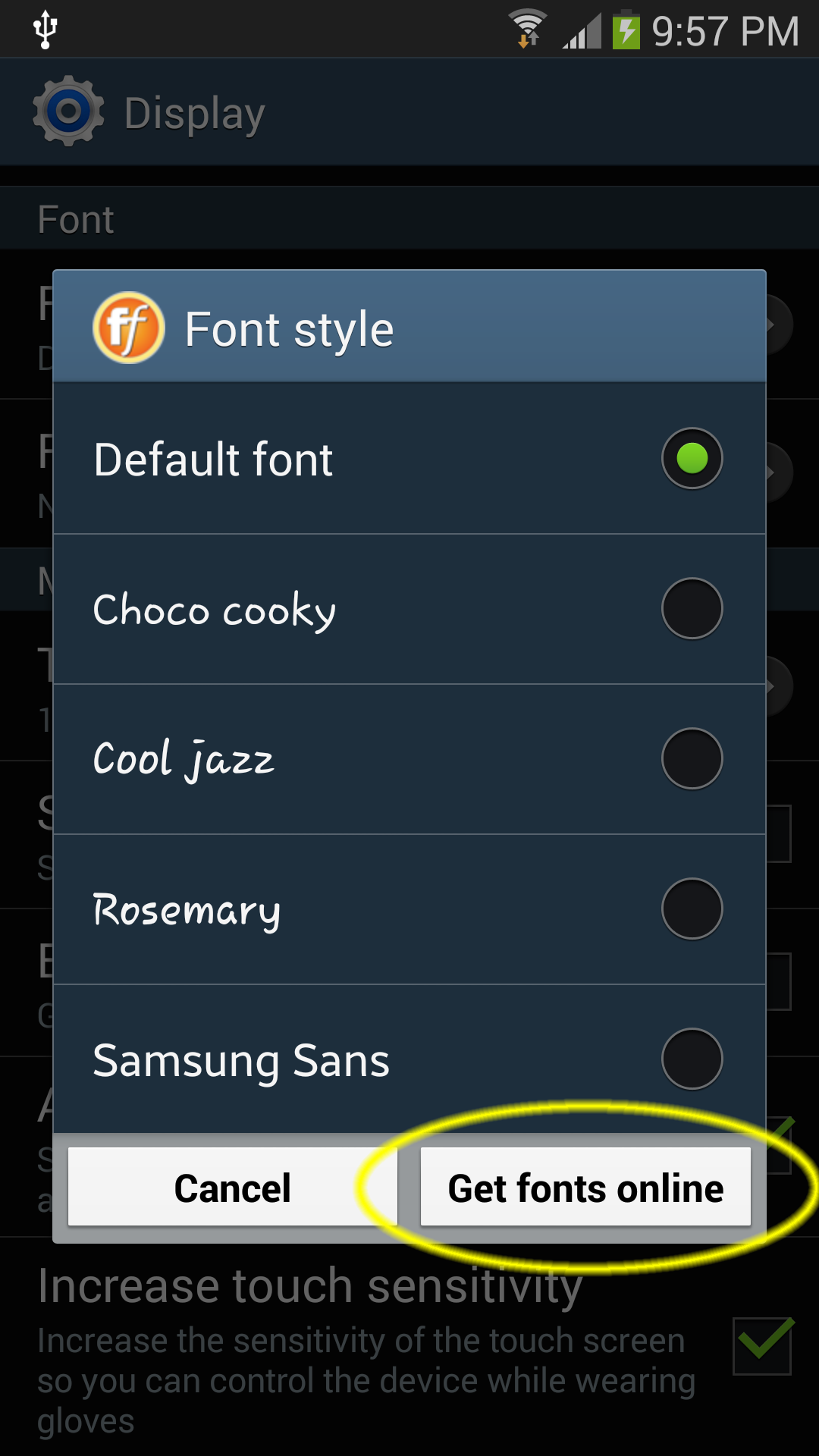 Android application Font Style Search for Galaxy screenshort
