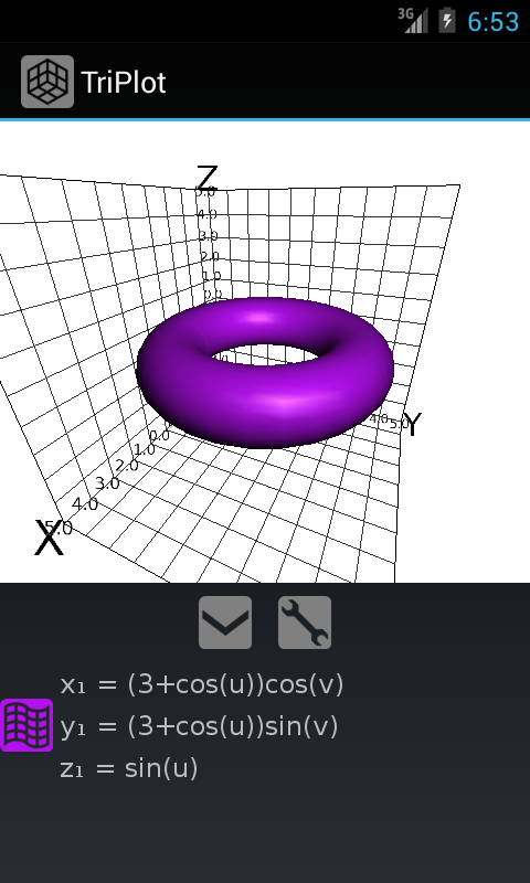 TriPlot 3D Graphing Screen 2