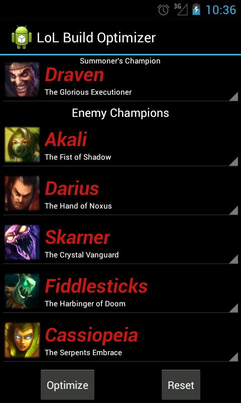 LoL Build Optimizer Screen 1
