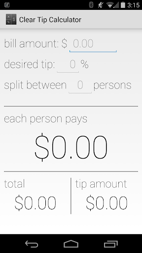 Clear Tip Calculator