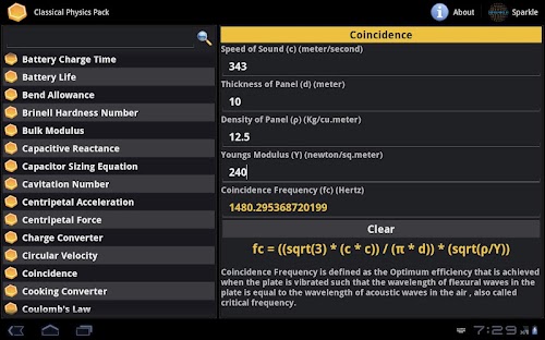 Android application Classical Physics Pack Tablet screenshort