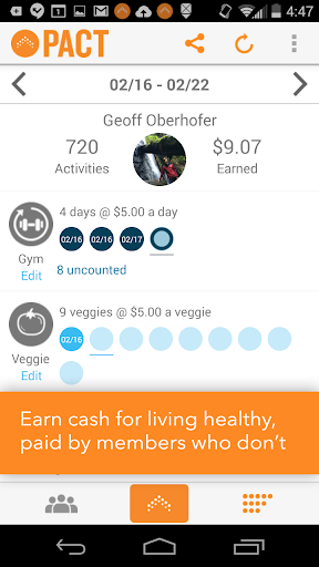 Pact: Earn Cash for Exercising