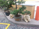 Beige Elephant Statues