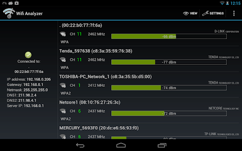 Wifi Analyzer Screenshot