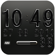 Digi Clock Widget Black Star