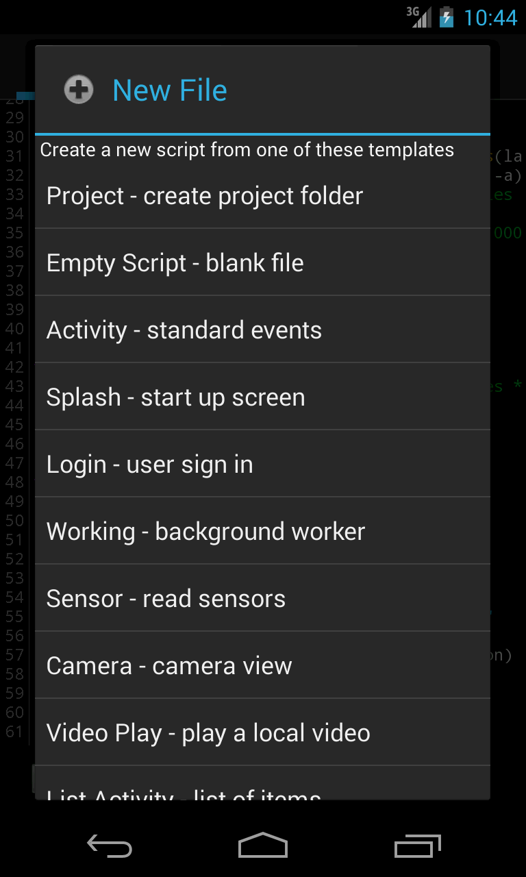 Android JavaScript Framework Screen 2