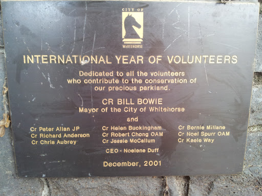Plaque in Honor of the Year of Volunteers