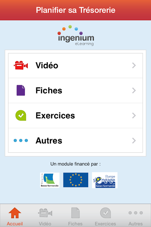 Android application Planifier la trésorerie screenshort
