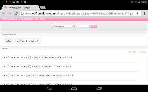 Trig Quadratics Calculator