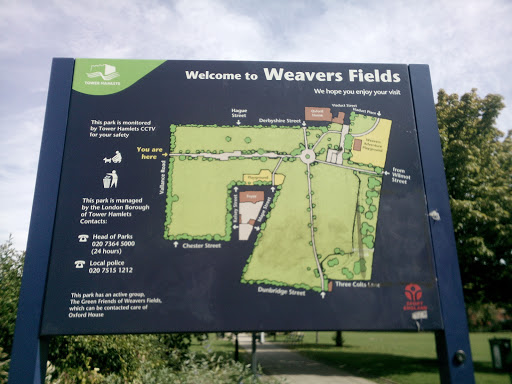 Weavers Fields Park Sign