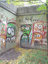 Art Wall Faces Graffiti
