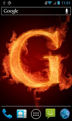 The fiery letter G live paper