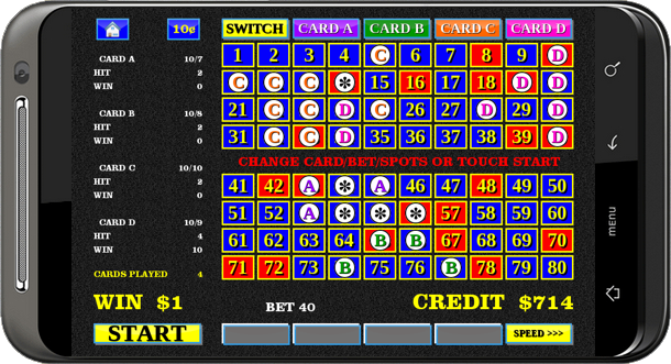 Four Card Keno Screen 2