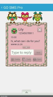 HappyOwls/GO SMS THEME Screenshots 2