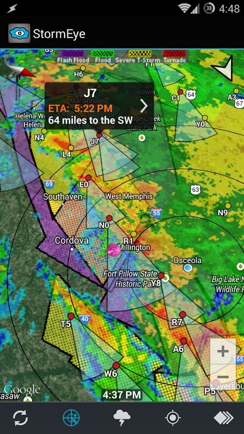 Android application StormEye - Storm Tracking screenshort