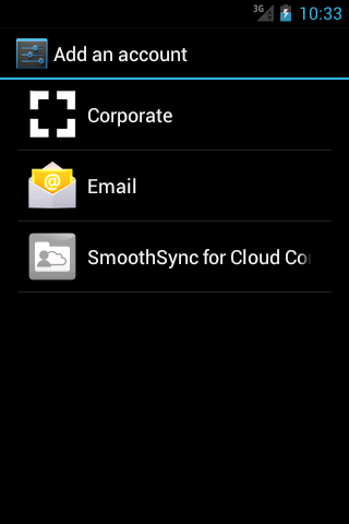 Android application SmoothSync for Cloud Contacts screenshort