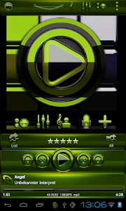 Poweramp skin Black Lime v3.10