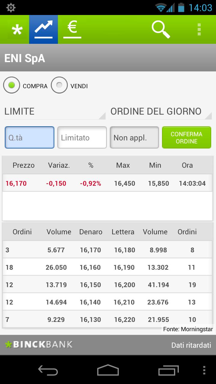 Binck Trading App Screen 3
