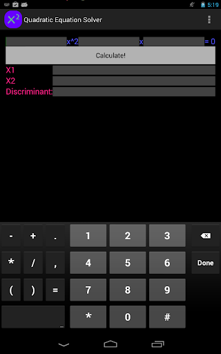 Quadratic Equation Solver