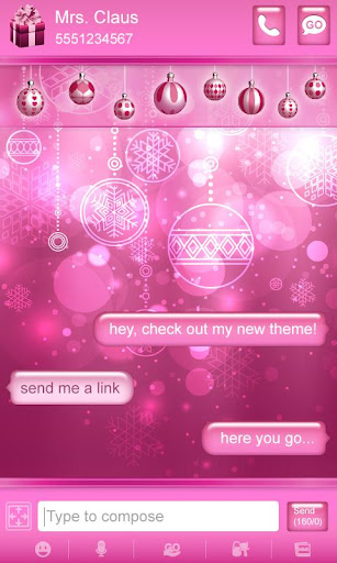 【免費個人化App】♥ Pink Christmas Theme Go SMS-APP點子