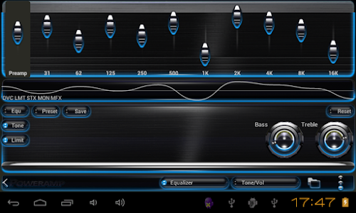 Screenshot Poweramp skin Light Blue Glow v1.42